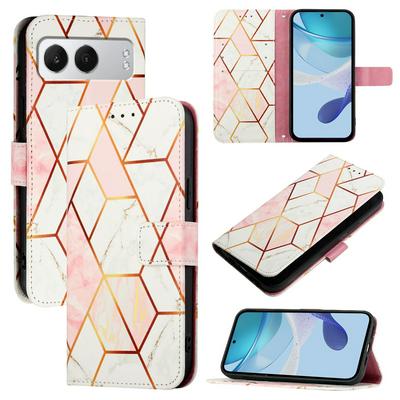 For Oneplus Nord 4 Marble Pattern Scratch Resistant Magnetic Buckle Flip Leather Case with Wrist Strap
