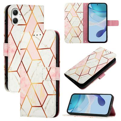 For Samsung Galaxy A06 Marble Pattern Scratch Resistant Magnetic Buckle Flip Leather Case with Wrist Strap