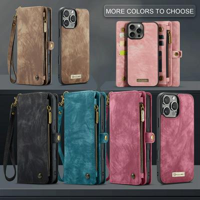 CASEME 008 Series Detachable 2-in-1 Wallet Split Leather Mobile Casing for iPhone 16 Pro Max