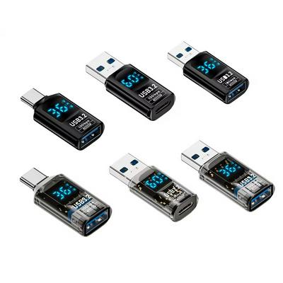 USB A to Type C Adapter current limiting protecion PD with digital Display 10Gbps data transmission