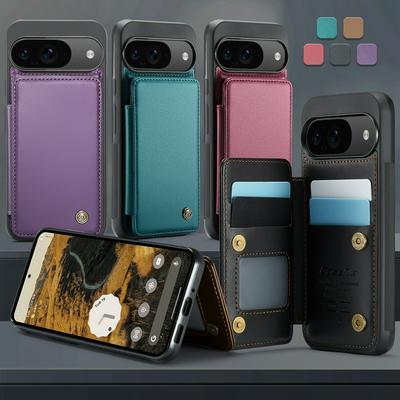 CASEME C22 Series for Google Pixel 9 / 9 Pro Case Glossy Phone Cover with Kickstand Card Holder