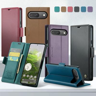 CASEME 023 Series For Google Pixel 9／9 Pro RFID Blocking Leather Case Wallet Stand Phone Cover