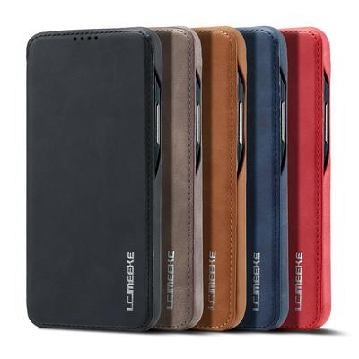 LC.IMEEKE Simple Business Magnetic Absorption Anti-fall and Shockproof Folio PU Leather Phone Case with Credit Card Slot for Samsung Galaxy S23
