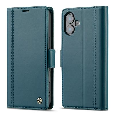 LC.IMEEKE For iPhone 16 Solid Color Scratch-resistant Wallet Type PU Leather+TPU Case with Card Slots