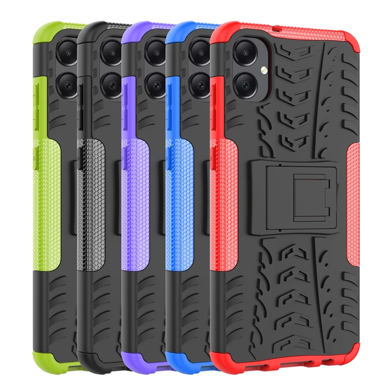 Samsung Galaxy A05 Military Grade Armor Heavy Duty PC + PU Hybrid Impact Tire Model Kickstand Dual Layer Protection Cover