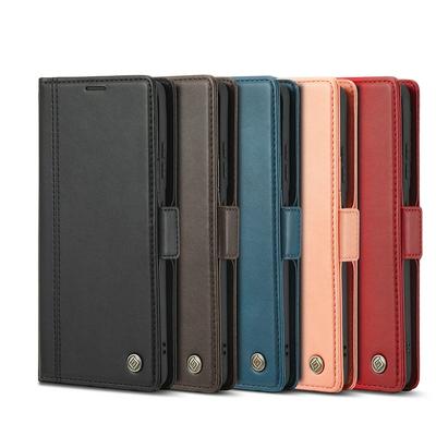 LC.IMEEKE For Samsung Galaxy S21 Ultra Solid Color Scratch-resistant Wallet Type PU Leather+TPU Case with Card Slots