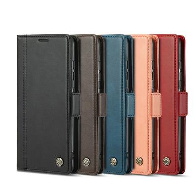 LC.IMEEKE For Samsung Galaxy S22 Plus Solid Color Scratch-resistant Wallet Type PU Leather+TPU Case with Card Slots