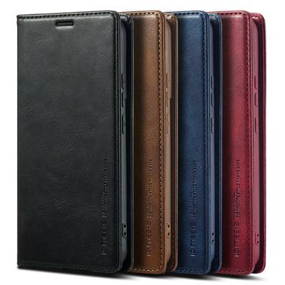 LC.IMEEKE For Samsung Galaxy S22 Plus Magnetic Closure Anti-Theft Brush Protection PU Leather Phone Case 