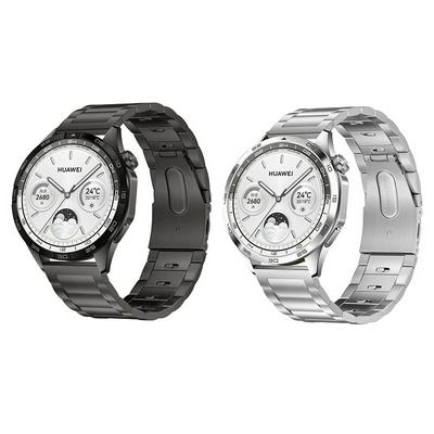 For Huawei Watch 4 Pro 46mm / Samsung Galaxy Watch6 44mm 40mm Stainless steel three bead quick release buckle steel strap 22mm Watch Strap Business Watchband