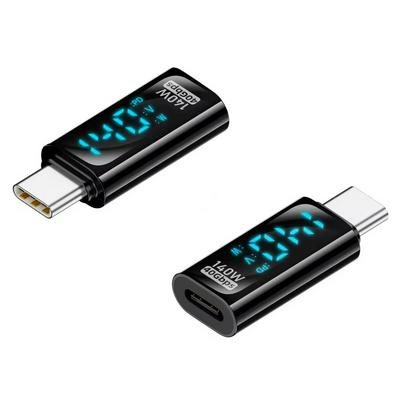 Type-C Male to Type-C Female 140W 40Gbps Digital Display Charging Adapter