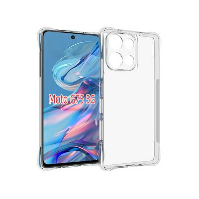 For Motorola G75 Anti-Fingerprint Non-Slip Four Corners Shockproof Transparent Soft TPU Back Cover Case