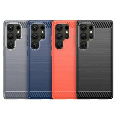 For Samsung Galaxy S25 Ultra Carbon Fiber Drawing Series Scratch Resistant Shock Absorption Soft TPU Back Cover Case