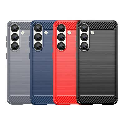For Samsung Galaxy S25 Carbon Fiber Drawing Series Scratch Resistant Shock Absorption Soft TPU Back Cover Case