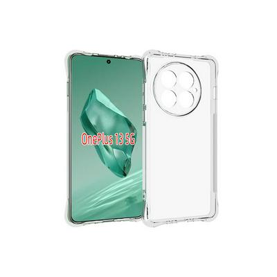 For OnePlus 13 Anti-Fingerprint Non-Slip Four Corners Shockproof Transparent Soft TPU Back Cover Case