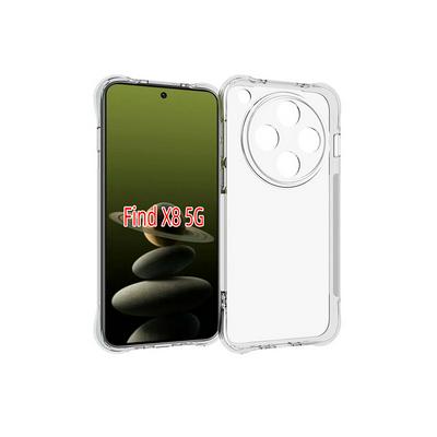 For Oppo Find X8 Anti-Fingerprint Non-Slip Four Corners Shockproof Transparent Soft TPU Back Cover Case