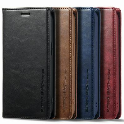 LC.IMEEKE For iPhone 15 Plus Magnetic Closure Anti-Theft Brush Protection PU Leather Phone Case 