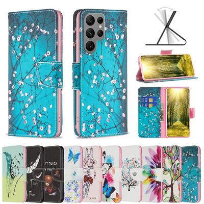 For Samsung Galaxy S25 Ultra Color Painted Side Flip Scratch Resistant PU Leather Wallet Phone Case