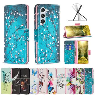 For Samsung Galaxy S25 Color Painted Side Flip Scratch Resistant PU Leather Wallet Phone Case