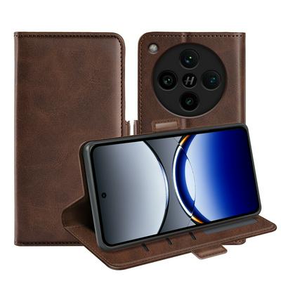 For OPPO Find X8 Pro Double Buckle Wallet Style Folio Flip Leather Case with Stand and Card Slots Function