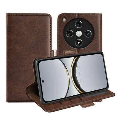 For OPPO Find X8 Double Buckle Wallet Style Folio Flip Leather Case with Stand and Card Slots Function