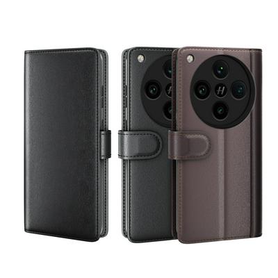 for OPPO Find X8 Side Flip Wallet Style Genuine Leather + Soft TPU Card Slots with Stand and Magnetic Buckle Case 
