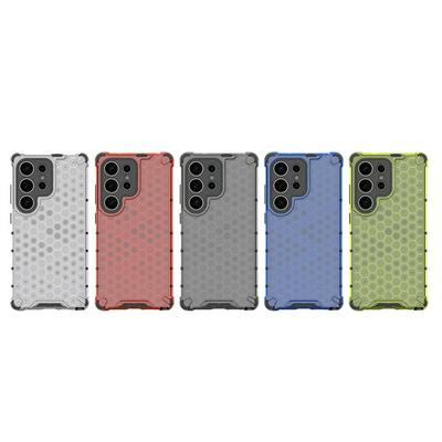 For Samsung Galaxy S25 Ultra Honeycomb Textured Well-protected TPU + PC Phone Case Cover