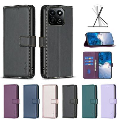BINFEN COLOR BF17 For Honor X7C 5G/Honor 200 Smart 5G PU Leather Wallet Case Magnetic Folio Flip Stand Phone Cover