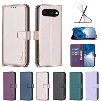BINFEN COLOR BF17 For Google Pixel 9A PU Leather Wallet Case Magnetic Folio Flip Stand Phone Cover