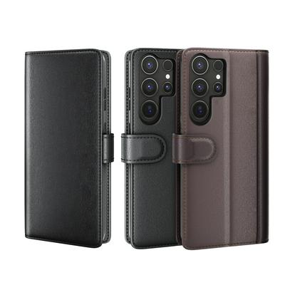 for Samsung Galaxy S25 Ultra Side Flip Wallet Style Genuine Leather + Soft TPU Card Slots with Stand and Magnetic Buckle Case 
