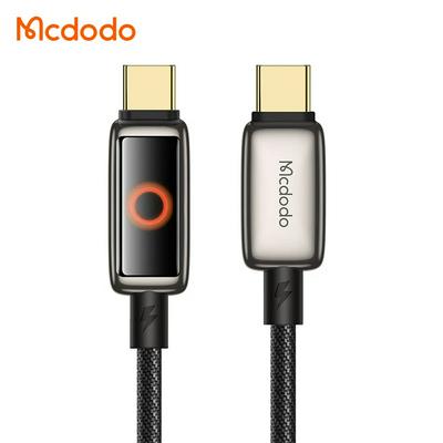 Mcdodo CA-6680 100W USB-C Auto Power Off Cable Safe Charging Light Display Active Fast Charging Zinc Alloy Type C Cable 1.2m