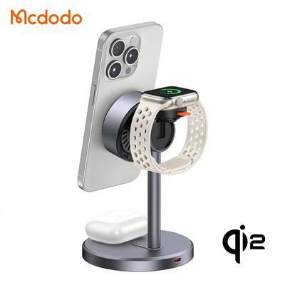 Mcdodo CH-2460 15W Wireless Charger 15W Fast Portable Foldable Magnetic Stand Wireless Charger Qi2 3 in 1 for i phone earphone watc