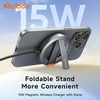 Mcdodo CH-5500 Ultra-Thin Folding Bracket Stand 15W Wireless Charging for iPhone Fast Charging Earphones Samsung