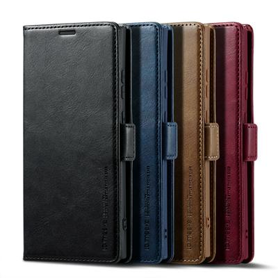 LC.IMEEKE For Samsung Galaxy S23 Ultra Magnetic Closure Anti-Theft Brush Protection PU Leather Phone Case 