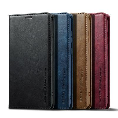 LC.IMEEKE For Samsung Galaxy S23 Magnetic Closure Anti-Theft Brush Protection PU Leather Phone Case 