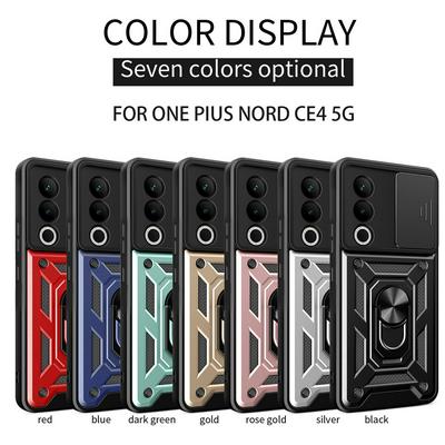 Oneplus Nore CE4 5G/Oppo K12 5G Ring Holder Kickstand Camera Slide Cover Design PC + TPU Phone Back Cover Case