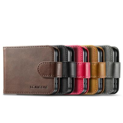LC.IMEEKE For Samsung Galaxy Z Flip 5 Magnetic Button Calf pattern PU Leather + TPU Wallet Phone Case