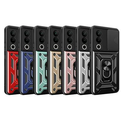 For Oppo A80 Ring Holder Kickstand Camera Slide Cover Design PC + TPU Phone Back Cover Case