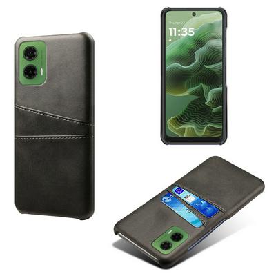 For Motorola Moto G35 Extra Thinness Premium Cowhide Leather Vintage Shockproof Hard PC Back Cover Case