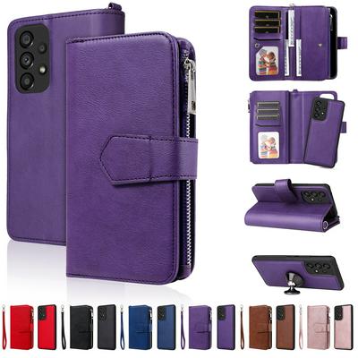 KT Multi-functional Series-4 for Samsung Galaxy A53 5G Case Detachable PU Leather Zipper Flip Wallet Phone Cover