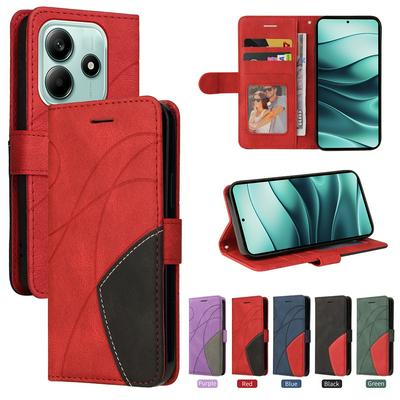 For Xiaomi Redmi Note 14 5G Double-color Stitching Scratch Resistant Wallet Leather Case 