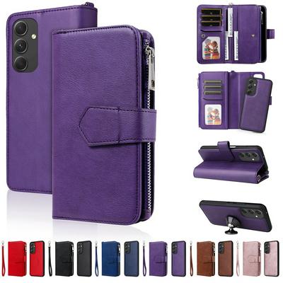 KT Multi-functional Series-4 for Samsung Galaxy A54 Case Detachable PU Leather Zipper Flip Wallet Phone Cover
