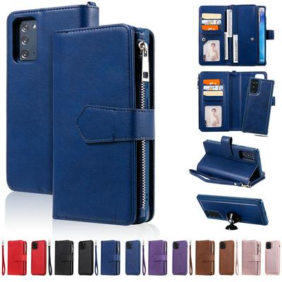 KT Multi-functional Series-4 for Samsung Galaxy Note 20 Case Detachable PU Leather Zipper Flip Wallet Phone Cover