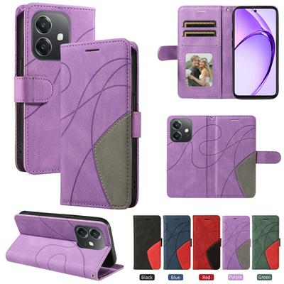 For Oppo A3X 5G/A3X 4G/A3 5G/A3 4G/A60 5G/A40/A40M Double-color Stitching Scratch Resistant Wallet Leather Case 