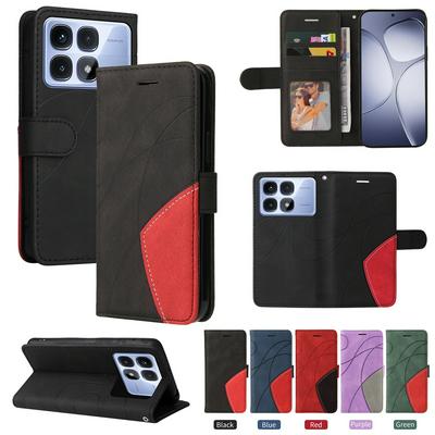 For Xiaomi Redmi K70 Ultra Double-color Stitching Scratch Resistant Wallet Leather Case 