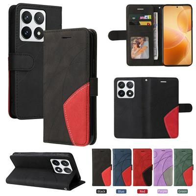 For Xiaomi 14T Pro Double-color Stitching Scratch Resistant Wallet Leather Case 