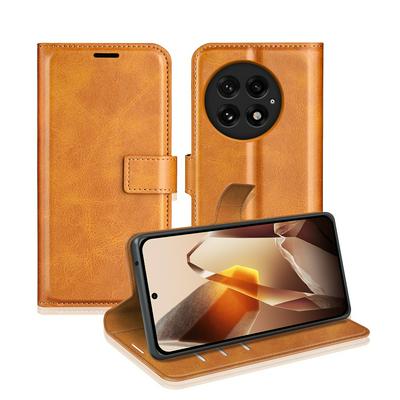 For Oneplus 13 Square Buckle Folio Flip Leather Case with Stand and Card Slots Function