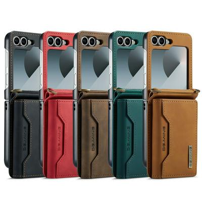 DG.MING M2 Series Detachable 2-in-1 Wallet Kickstand Design Leather Coated Hybrid Case for Samsung Galaxy Z Flip 6