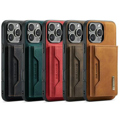 DG.MING M2 Series Detachable 2-in-1 Wallet Kickstand Design Leather Coated Hybrid Case for iPhone 16 Pro Max