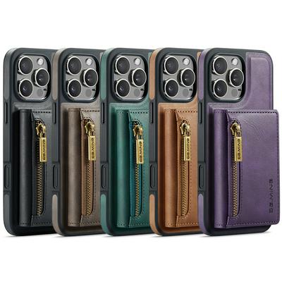 DG.MING M5 Series For iPhone 16 Pro Max Case Detachable Magnetic Leather Phone Protector with Card Slots