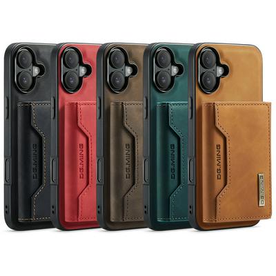 DG.MING M2 Series Detachable 2-in-1 Wallet Kickstand Design Leather Coated Hybrid Case for iPhone 16 Plus
